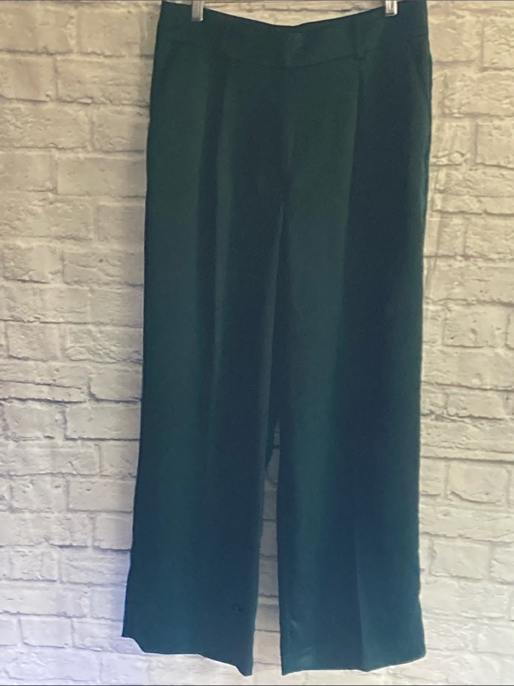 LOFT Dark Green Wide-Leg Pants